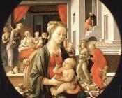 弗拉 菲利普 利比 : Madonna and Child with Stories of the Life of St. Anne